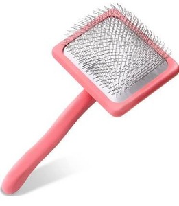 lot 9541 image: Pet Slicker Brush With Soft Massage Grooming Stainless Steel Pins - Slide This Universal Miracle Coat Slicker Brush for Dematting, Shedding Fur, and Undercoat - Professional Tool - Long Slicker Brush - Flying Pawfec