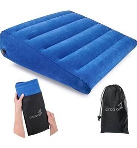 lot 9551 image: CIRCA AIR Inflatable Wedge Pillow for Travel - Lightweight & Portable. Travel Wedge Pillow for Sleeping, Acid Reflux, Gerd, Snoring. for Back, Leg Elevation & Knee Support. Bed Wedge Pillow