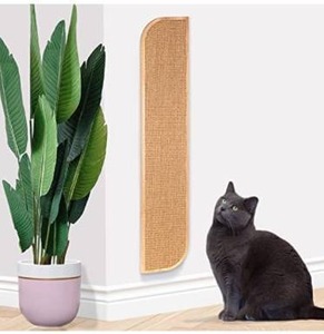 lot 9554 image: Frankie & Rune Wall Mounted Cat Scratcher - 30 Inch Tall Premium Sisal Scratch Pad for Indoor Cats and Kittens
