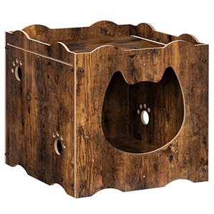 lot 8578 image: HOOBRO Hidden Cat House Furniture with Entrance, Multifunctional Litter Box Enclosure with Cat Head Opening, Indoor Cat Litter Storage Cabinet, Wooden & Thickened Non-Woven Fabric Top, Sturdy BF10MW01
