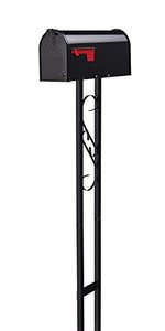 lot 8619 image: Gibraltar Mailboxes Decorative Medium Capacity Galvanized Steel Black, Mailbox & Post Combo, T11KIT0B, 1-(Pack)