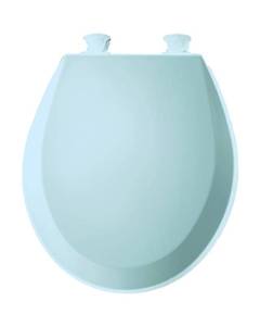 lot 8627 image: Bemis B500EC464 Round Closed Front Toilet Seat with Cover Dresden Blue