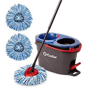 lot 8631 image: O-Cedar EasyWring RinseClean Microfiber Spin Mop & Bucket Floor Cleaning System with 2 Extra Refills, Grey
