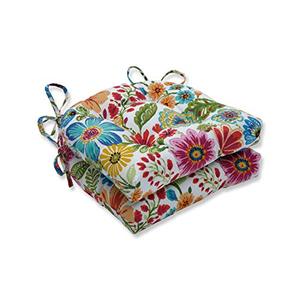 lot 8632 image: Pillow Perfect 661322 OutdoorIndoor Gregoire Prima Chair Pad, 17.5 x 16.5, Blue, 2 Count