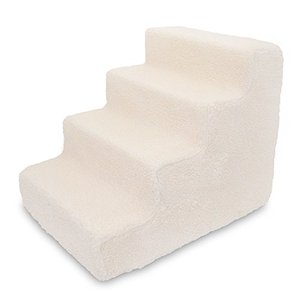 lot 8635 image: Best Pet Supplies ST220T-M Foam Pet StairsSteps, 4-Step, Lambswool