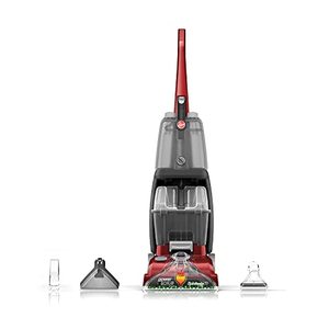 lot 8643 image: Hoover Power Scrub Deluxe Carpet Cleaner Machine, Upright Shampooer, FH50150, Red