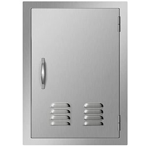 lot 8644 image: Mophorn BBQ Access Door 17 x 24 Inch Vertical Island Door with Vents Stainless Steel Single Access Door Flush Mount Outdoor Kitchen