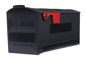 lot 8666 image: Patriot Medium Post-Mount Mailbox, Black Plastic -GMB505B01