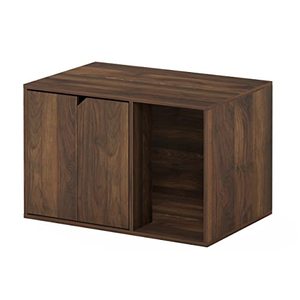 lot 8673 image: Furinno Peli Litter Box Enclosure, Small, Columbia Walnut
