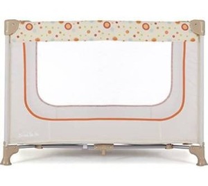 lot 8681 image: Dream On Me Zodiak Portable Playard with Carry Bag & Shoulder Strap, Beige