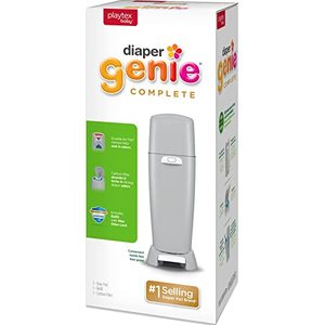 lot 8685 image: Playtex Diaper Genie Complete Pail with Built-In Odor Controlling Antimicrobial, Gray Pail, 2 Piece Set (Pack of 1)
