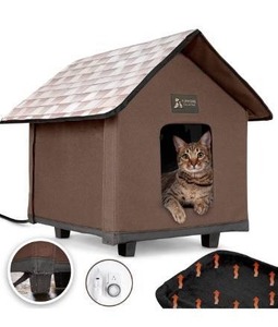 lot 9600 image: FURHOME COLLECTIVE Heated Cat Houses for Indoor Cats, Elevated, Waterproof and Insulated - A Safe Pet House and Kitty Shelter for Your Cat or Small Dog to Stay Warm & Dry.