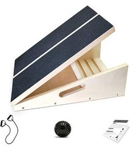 lot 9605 image: flybold Slant Board Calf Stretcher Ankle Stretcher Calf Stretch Wedge Adjustable Incline Board Achilles Stretcher Non Slip for Plantar Fasciitis Exercise