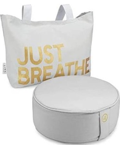 lot 9611 image: Buckwheat Meditation Cushion Round Zafu Yoga Pillow - Zafu Meditation Cushion Velvet with Zippered Organic Cotton Liner to Add or Remove Hulls  Machine Washable - Free Carry Bag