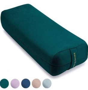 lot 9616 image: AJNA Yoga Bolster Pillow - Luxurious 100% Organic Vegan Suede - Yoga Bolster for Restorative Yoga - Rectangular Yoga Pillow with Carry Handle - Machine Washable Cover