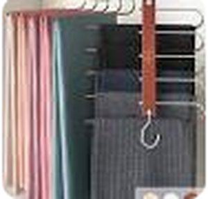 lot 9623 image: MORALVE Pants Hangers Space Saving - 2 Pack Wood Scarf Hangers for Closet Organizer - Jean Hangers Scarf Holder Closet Space Saving Hangers - Pants Rack Leggings Hanger Space Saver Closet Organization