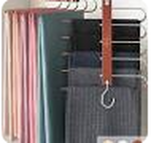 lot 9622 image: MORALVE Pants Hangers Space Saving - 2 Pack Wood Scarf Hangers for Closet Organizer - Jean Hangers Scarf Holder Closet Space Saving Hangers - Pants Rack Leggings Hanger Space Saver Closet Organization