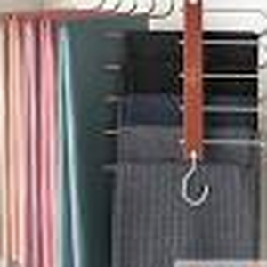 lot 9621 image: MORALVE Pants Hangers Space Saving - 2 Pack Wood Scarf Hangers for Closet Organizer - Jean Hangers Scarf Holder Closet Space Saving Hangers - Pants Rack Leggings Hanger Space Saver Closet Organization