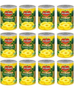 lot 39729 image: DEL MONTE Canned Pineapple Slices in 100% Juice, Canned Fruit, 12 Pack, 20 oz Cans