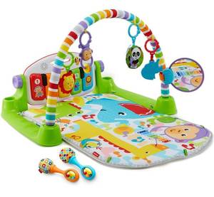 lot 39734 image: Fisher-Price Baby Gym with Kick & Play Piano Learning-Toy featuring Smart Stages Educational Content and 2 Soft Maracas Rattle-Toys