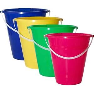 lot 39735 image: Holady 9 Inch Large Sand Beach Buckets Pail ,Sand Bucket Water Bucket for Beach Fun Great Summer Party Accessory(4 Pack)