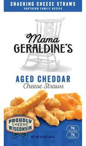 lot 39738 image: Mama Geraldines Cheese Straws, Aged Cheddar, 4.5 Ounce, 3 Pack