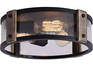 lot 39744 image: Flush Mount Ceiling Light ,13-inch Rustic Ceiling Light Fixture, 3-Light Farmhouse Outdoor Lighting Fixtures Ceiling for Living Room, Kitchen,Bedroom, Dining Room, Foyer, Hallway