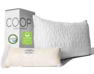 lot 39745 image: Coop Home Goods Original Loft Pillow King Size Bed Pillows for Sleeping - Adjustable Cross Cut Memory Foam Pillows - Medium Firm Back, Stomach and Side Sleeper Pillow - CertiPUR-USGREENGUARD Gold
