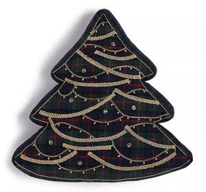 lot 39760 image: Plaid TreeHoliday Decorative Pillow, 16 x 16, Created For Macys - Set of 2
