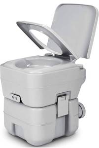 lot 39772 image: Mupera Portable Toilet Travel 5.3 Gallon RV Potty, Detachable Tank, Double Outlet Water Spout, Press Flush Pump, for Camping, Boating, Hiking, Trips