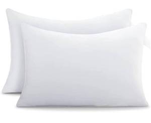 lot 59857 image: Acanva Bed Pillows for Sleeping 2 Pack with Luxury Hotel Quality, Super Plush 3D Fiber Filling, Top-end Cover for Side Stomach Back Sleepers, Standard (Pack of 2)