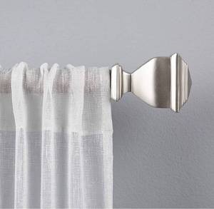 lot 59867 image: Exclusive Home Curtains - ER1018-01 3672 Napoleon 1 Curtain Rod and Finial Set, 36-72, Matte Silver