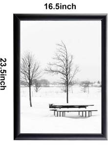 lot 59869 image: Reliancer A2 Front Load Easy Open Snap Frame Professional Aluminum Poster Pictures Frame for 23.5x16.5 Inches Graphics Wall Mounted wNon-glare PVC lens (Black)