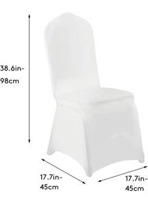 lot 59871 image: Amon Tech 50 Pcs White Chair Covers, Polyester Spandex Chair Cover, Stretch Slipcovers for Wedding Party Dining Banquet