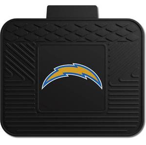 lot 61360 image: FANMATS 9969 Los Angeles Chargers Back Row Utility Car Mat - 1 Piece - 14in. x 17in., All Weather Protection, Universal Fit, Molded Team Logo