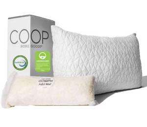 lot 61375 image: Coop Home Goods Original Loft Pillow King Size Bed Pillows for Sleeping - Adjustable Cross Cut Memory Foam Pillows - Medium Firm Back, Stomach and Side Sleeper Pillow - CertiPUR-USGREENGUARD Gold