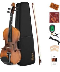 lot 61383 image: Eastar 44 Full Size Violin Set Matte Fiddle for Beginners Adults with Hard Case, Rosin, Shoulder Rest, Bow, Tuner and Extra Strings (Imprinted Finger Guide on Fingerboard)��EVA-3