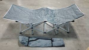 lot 61392 image: Folding Portable Light Weight Outdoor Camping Travelling Trekking Bed Camp Cot with Carry Bag & Cushion