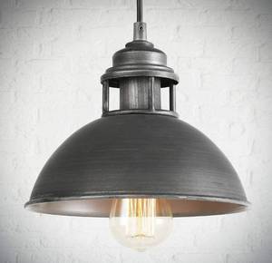 lot 61401 image: LOG BARN Pendant Lighting with Cutouts on Top, Industrial Silver Brushed Pendant Light for Kitchen Island, Dining Room and Bedroom