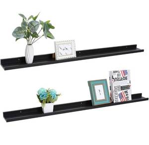 lot 61420 image: Set of 2 Picture Ledge Floating Frame Shelves Wall Shelf Mounted for Photo Frames Display, 31.5