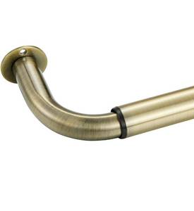 lot 61423 image: Room Darkening Curtain Rod, Wrap Around Design, Extra-Thick 1-Inch Diameter Single Drapery Rod, Extendable Metal Rod Set of Window Treatment (84-120, Antique Bronze)