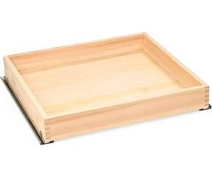 lot 61435 image: Mulush Pull Out Cabinet Drawer Organizer, Slide Out Wood Cabinet Kitchen Storage Shelves Tray, 20W x 21D, Requires At Least 21.5 Cabinet Opening, Unfinished Wood