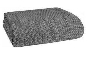 lot 71784 image: Elvana Home 100% Cotton Bed Blanket, Breathable Bed Blanket Full - Queen Size, Cotton Thermal Blankets Full - Queen, Perfect for Layering Any Bed for All Season, Charcoal Grey