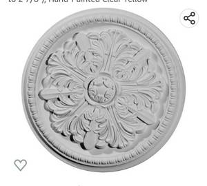 lot 71789 image: Ekena Millwork CM16SWCYF Swindon Ceiling Medallion, 16 78OD x 1 12P (Fits Canopies up to 2 78), Hand-Painted Clear Yellow,Retail $71.00