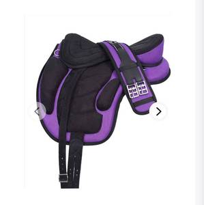 lot 71801 image: PIL A Brasileiro Treeless Synthetic Freemax Saddles with Matching Girth,Retail $217.00