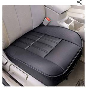 lot 71809 image: Leader Accessories 2pcs Leather Car Seat Cushions Non-Slip Black Front Seat Covers Mat Pad for Cars