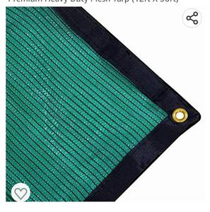 lot 71815 image: Harvest 70% Green Shade Cloth with Grommets, Premium Heavy Duty Mesh Tarp (12ft X 36ft)