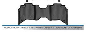 lot 71816 image: MAXLINER Custom Floor Mats 1 Row Liner Set Black Compatible with 2019-2022 Ram 25003500 Crew Cab with 1st Row Bucket or Bench Seats