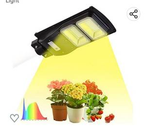 lot 71834 image: Solar Grow Lights for Outdoor Plants,Bsod Cordless Full Spectrum Growing Led Greenhouse Lamp with Timer Auto Remote Wireless Waterproof,2in1 Motion Sensor Street & Plant Light