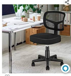 lot 71855 image: MOLENTS Small Desk Chair with Mesh Lumbar Support,Ergonomic Computer Chair No Arms,Adjustable Swivel Home Office Chair for Small Spaces,Easy Assembly,Mid Back,No Armrest